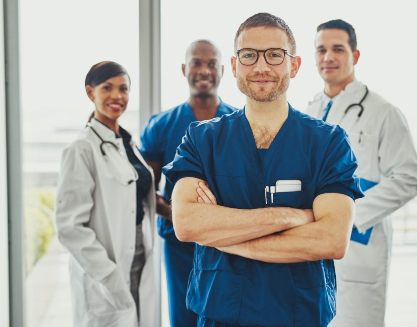 Doctor leading a medical team